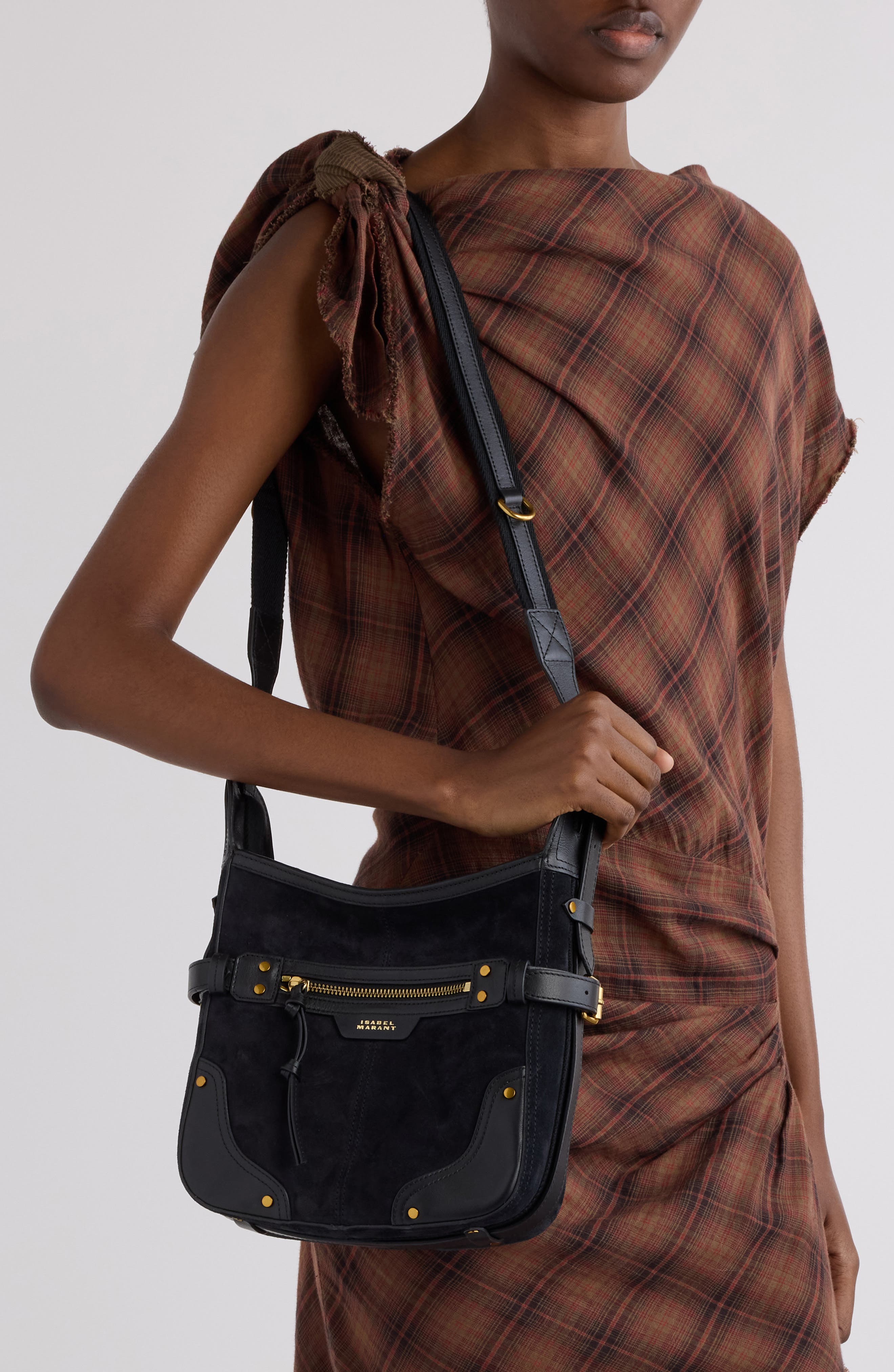 Isabel Marant Small Sierra Suede Hobo Bag, Alternate, color, 