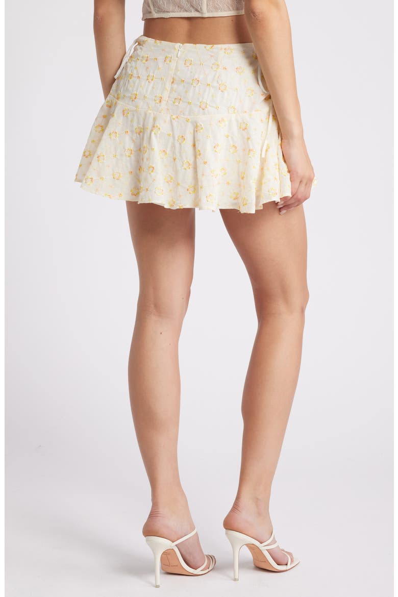Floral Embroidered Miniskirt, Alternate, color, CLOUD