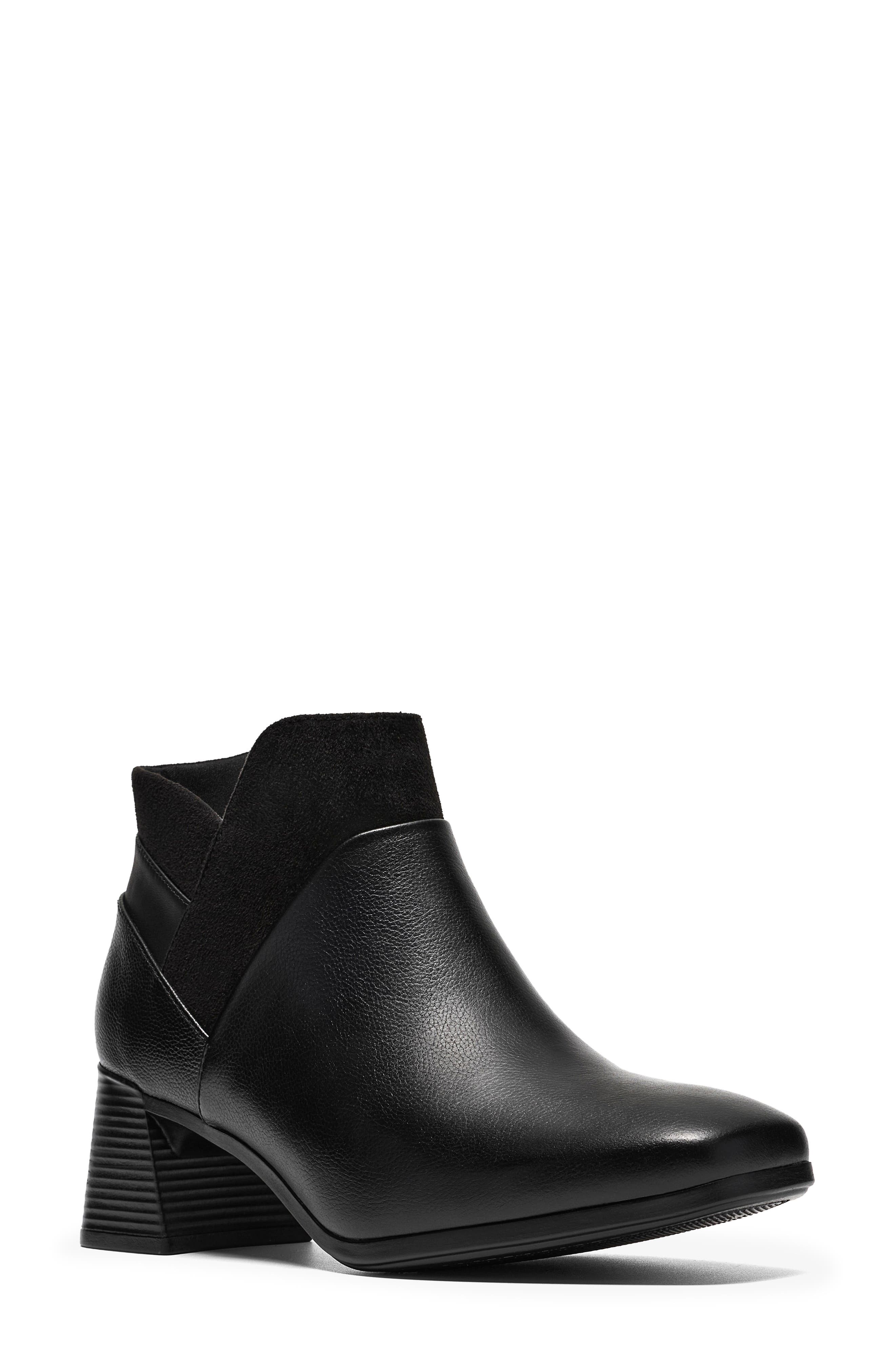 Marriann Ella Leather Bootie, Main, color, BLACK COMBI