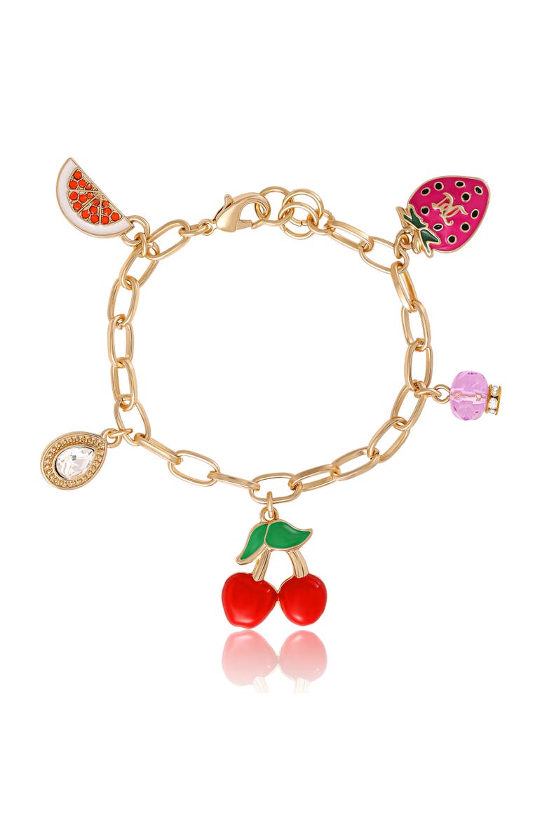 Juicy Couture Cherry
Fruit Charm Bracelet, Main, color, Gold Tone