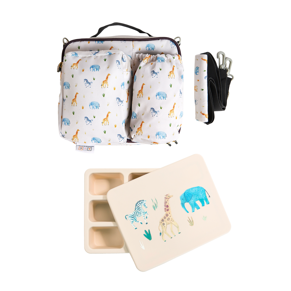 Austin Baby Co Bento Box and Lunch Bag Set in Safari Warm Cream  product