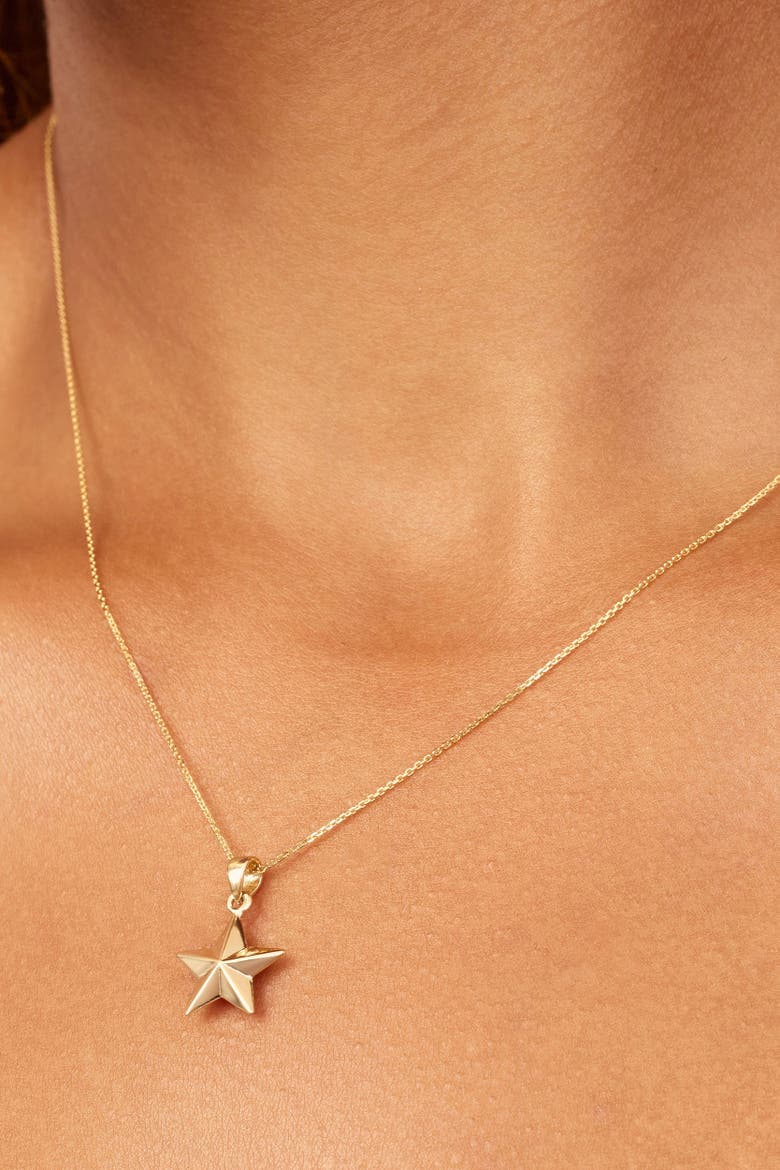 14K Gold Street Star Pendant Charm, Alternate, color, Yellow Gold
