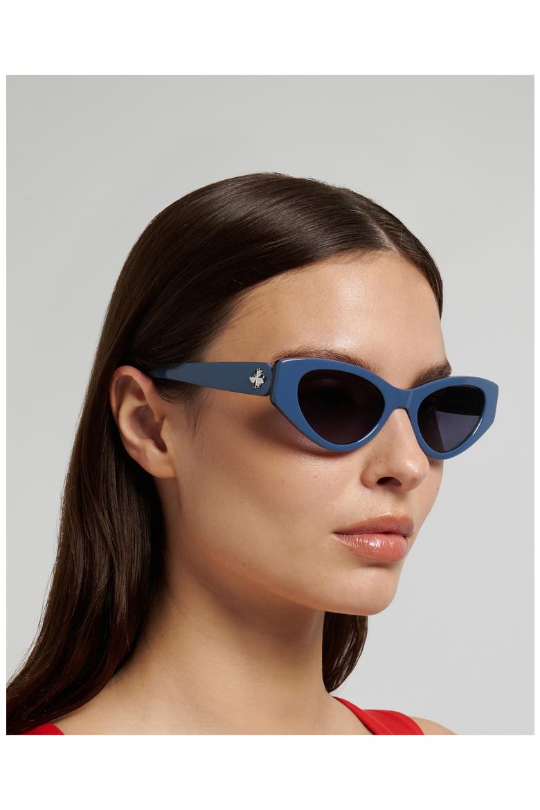 bria 52mm cat eye sunglasses, Alternate, color, BLUE/ DARK GREY SF