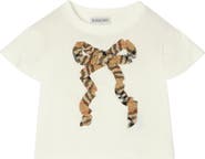 Burberry Check Bow Cotton T-shirt
