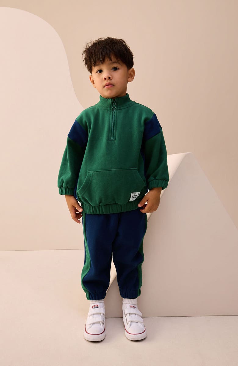 NEXT Kids
 Colorblock Half Zip Pullover 
Joggers Set, Alternate, color, Green