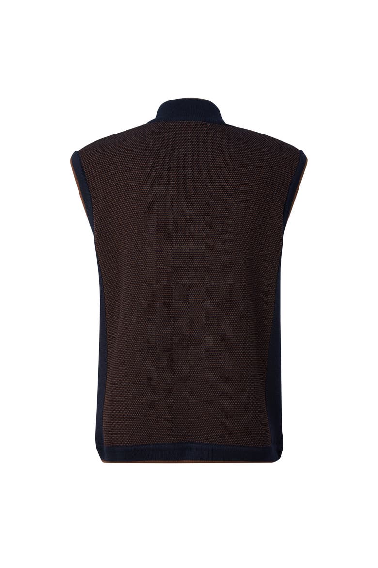 Enzo Knitted Vest, Alternate, color, Navy blue/brown