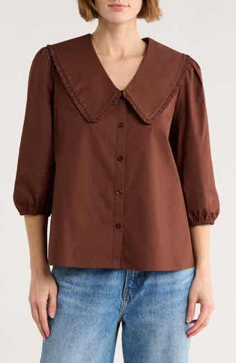 Gemma + Jane Peter Pan Collar Three-Quarter Sleeve Top