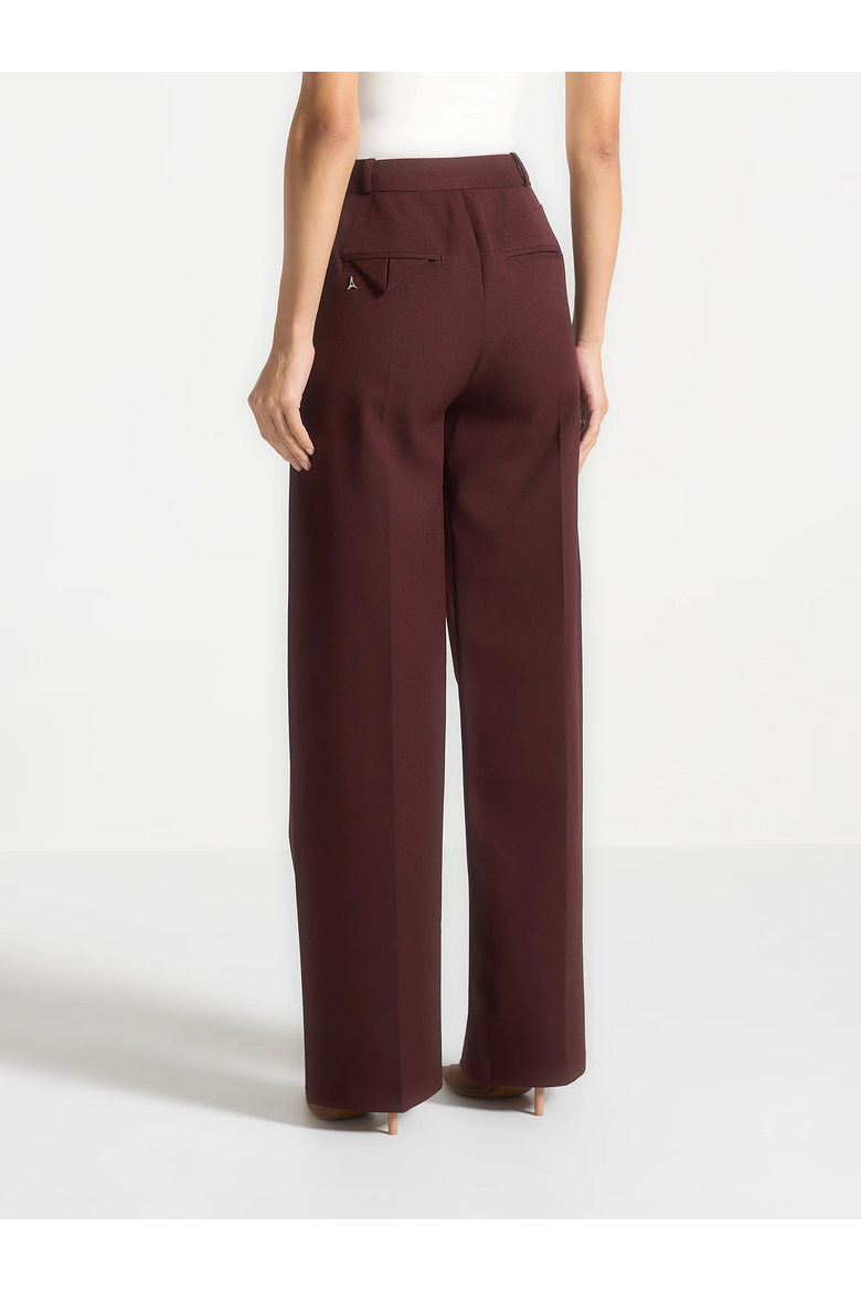 Julie Pleat Front Trousers, Alternate, color, Wine Red