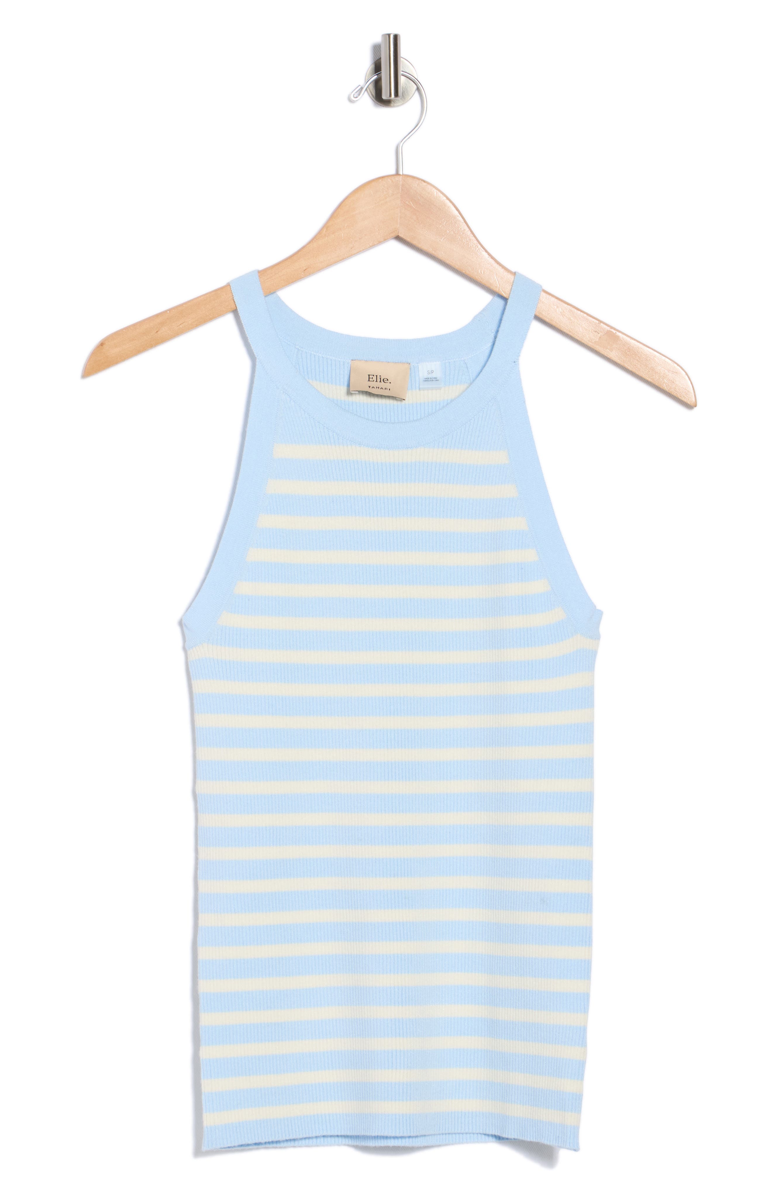 ELIE ELIE TAHARI Stripe Rib Sleeveless Sweater
