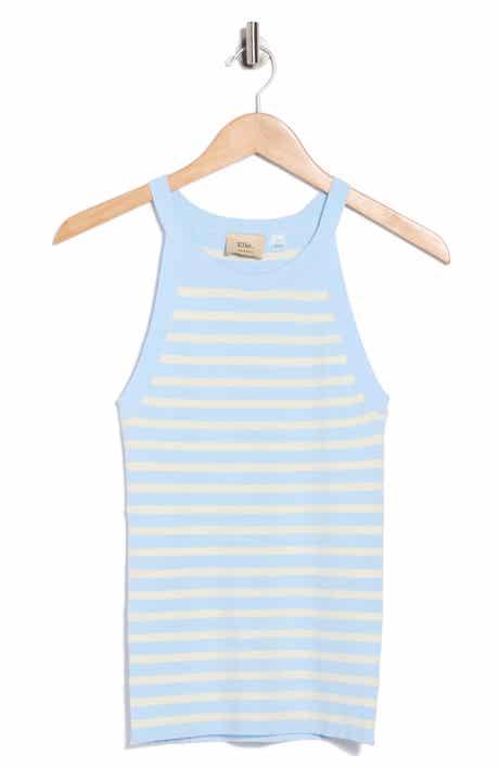 ELIE ELIE TAHARI Stripe Rib Sleeveless Sweater