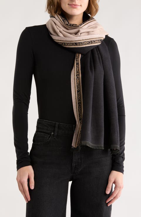 Logo Reversible Wrap Scarf