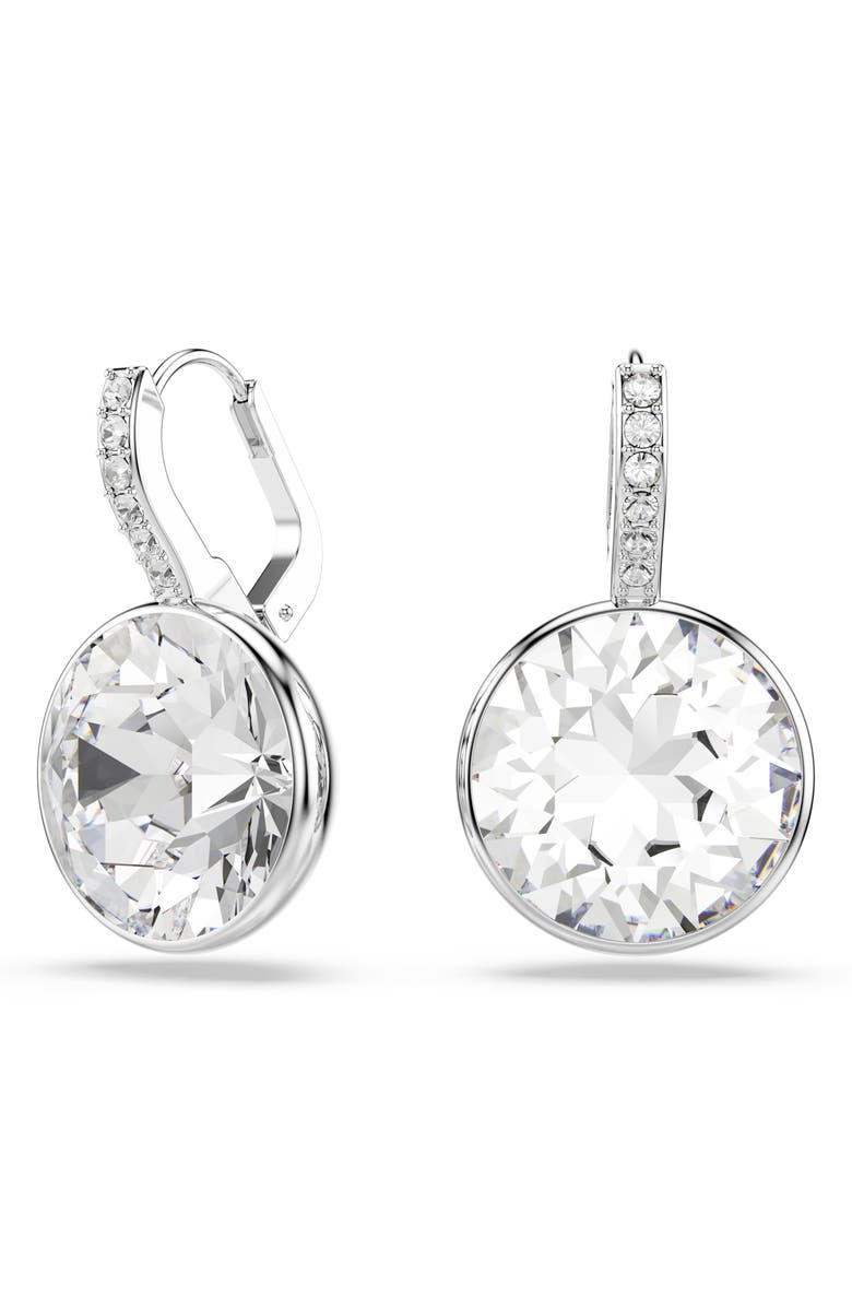 Swarovski Millenia Round Crystal Drop Earrings, Main, color, Rhodium