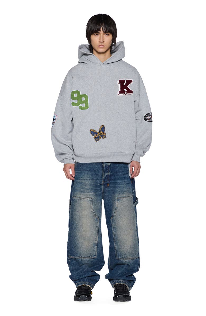 Ksubi Patched Ekcess Hoodie, Alternate, color, Light Grey Marle