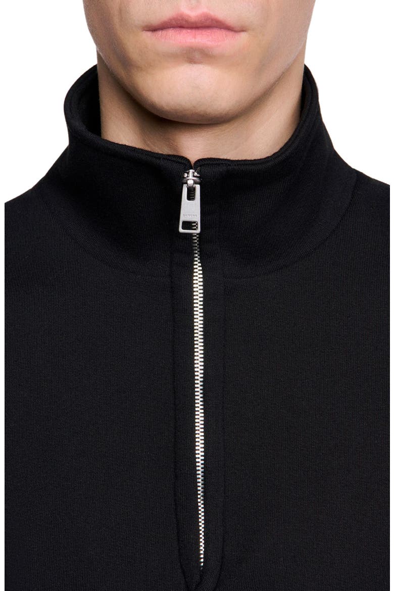 Boxy sweater with standing collar, Alternate, color, Black