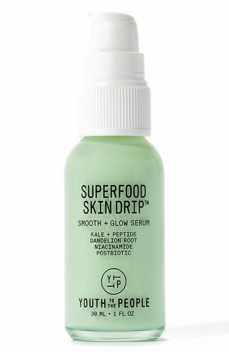 Youth to the People Superfood Skin Drip Smooth + Glow Barrier Serum with Peptides + Niacinamide, Main, color, Green
