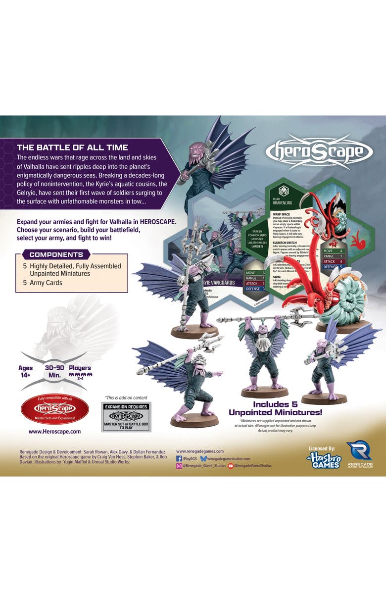 Renegade Game Studios Heroscape Krakenling and Gelyrie Vanguard Army Expansion, Alternate, color, Multicolored