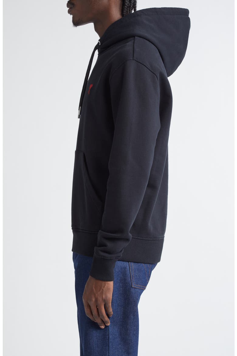 Embroidered Ami De Coeur Cotton Hoodie, Alternate, color, 001 NOIR