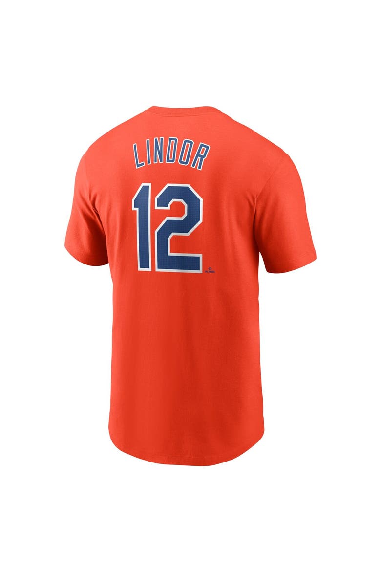 Men's Nike Francisco Lindor Orange New York Mets Fuse Name & Number T-Shirt, Alternate, color, Orange
