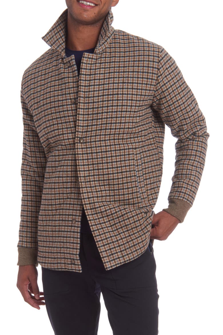 Quilted Wool Blend Overshirt, Main, color, TAN