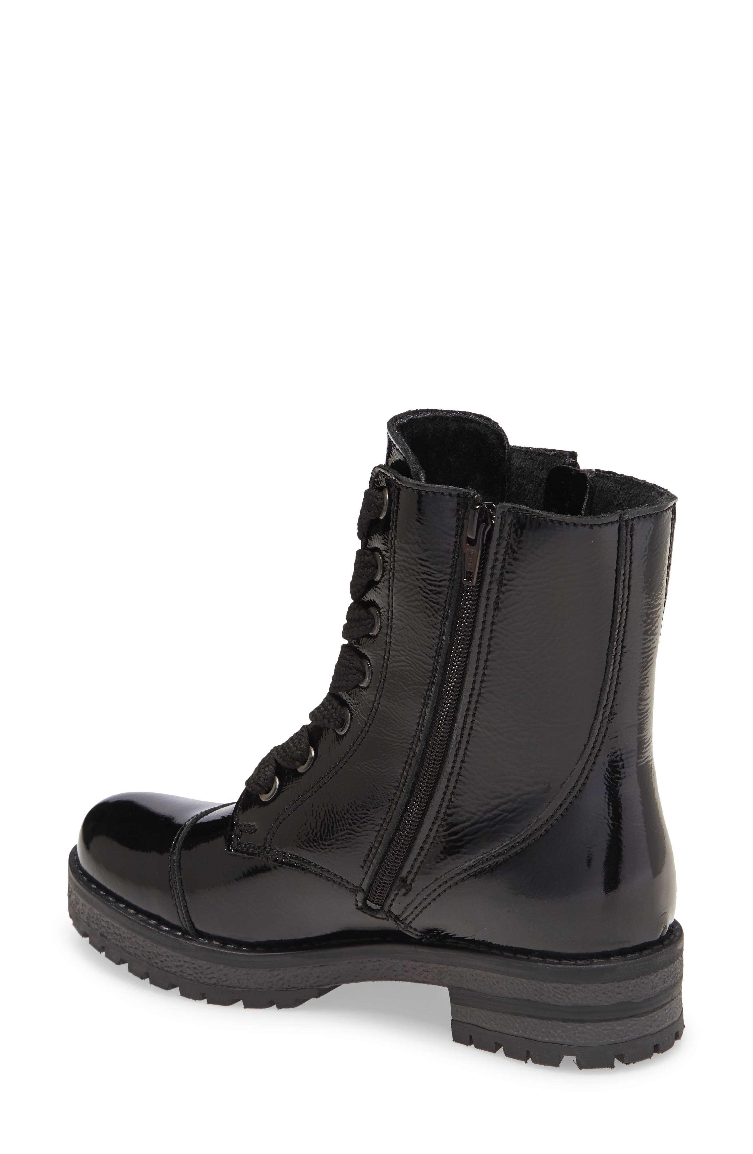 Paulie Waterproof Lace-Up Bootie, Alternate, color, BLACK PATENT