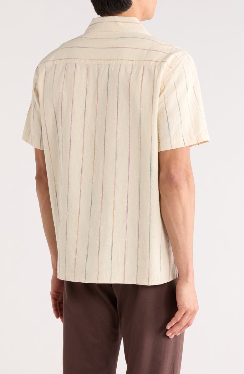 Bonobos Riviera Short Sleeve Shirt, Alternate, color, Khaki Space Dye Stripe