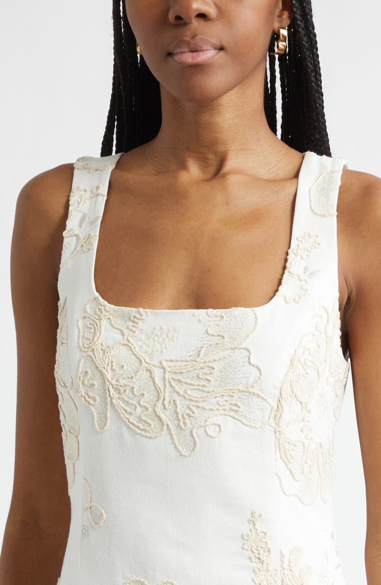 Ramy Brook Jessy Embroidered Floral Dress, Alternate, color, White Embroidery