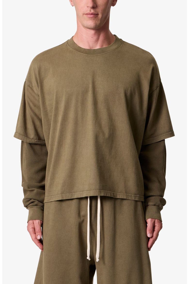 Layered Thermal Long Sleeve T-Shirt, Main, color, OLIVE