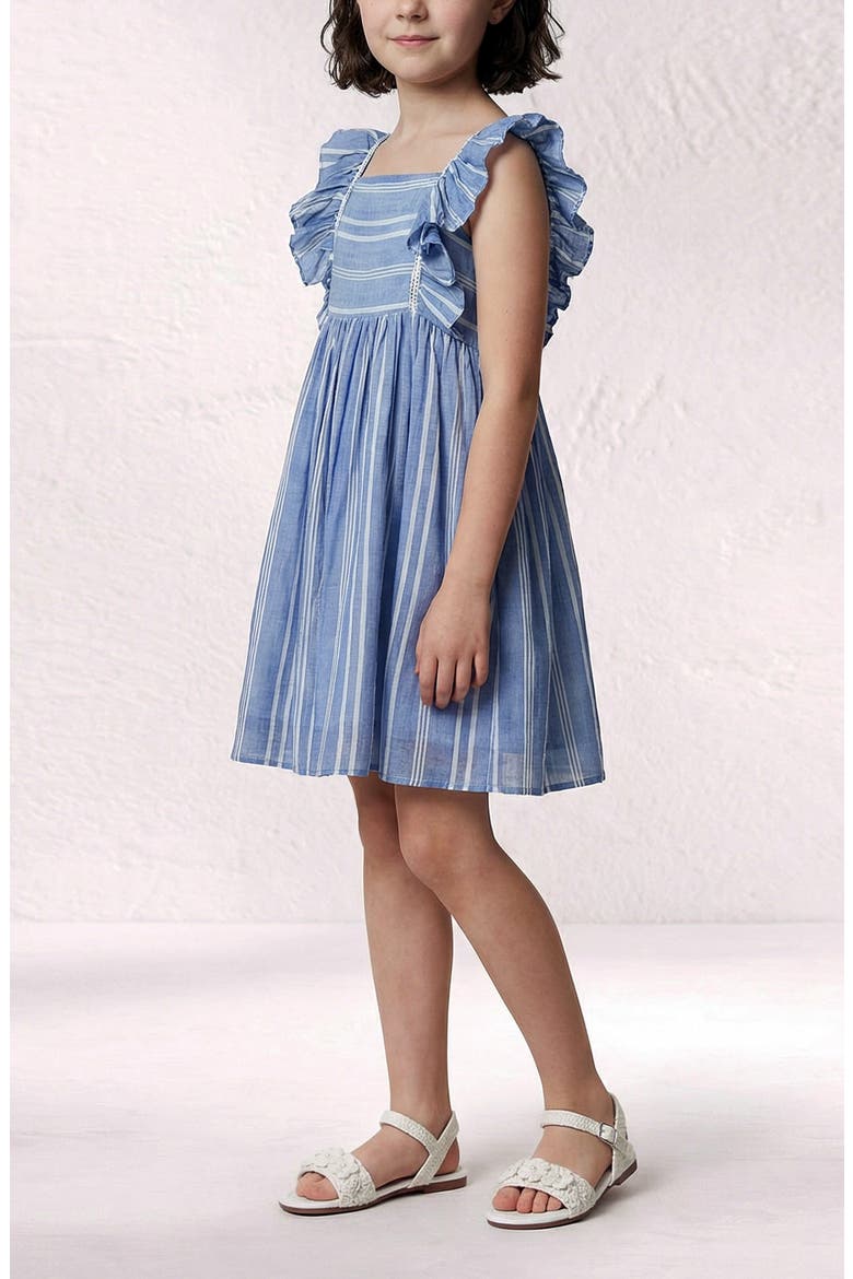 Kids' Chambray Stripe Dress, Alternate, color, BLUE