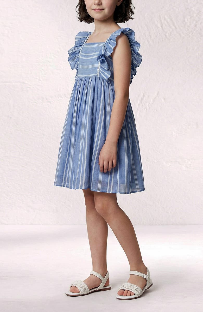 Pippa & Julie Kids' Chambray Stripe Dress, Alternate, color, Blue