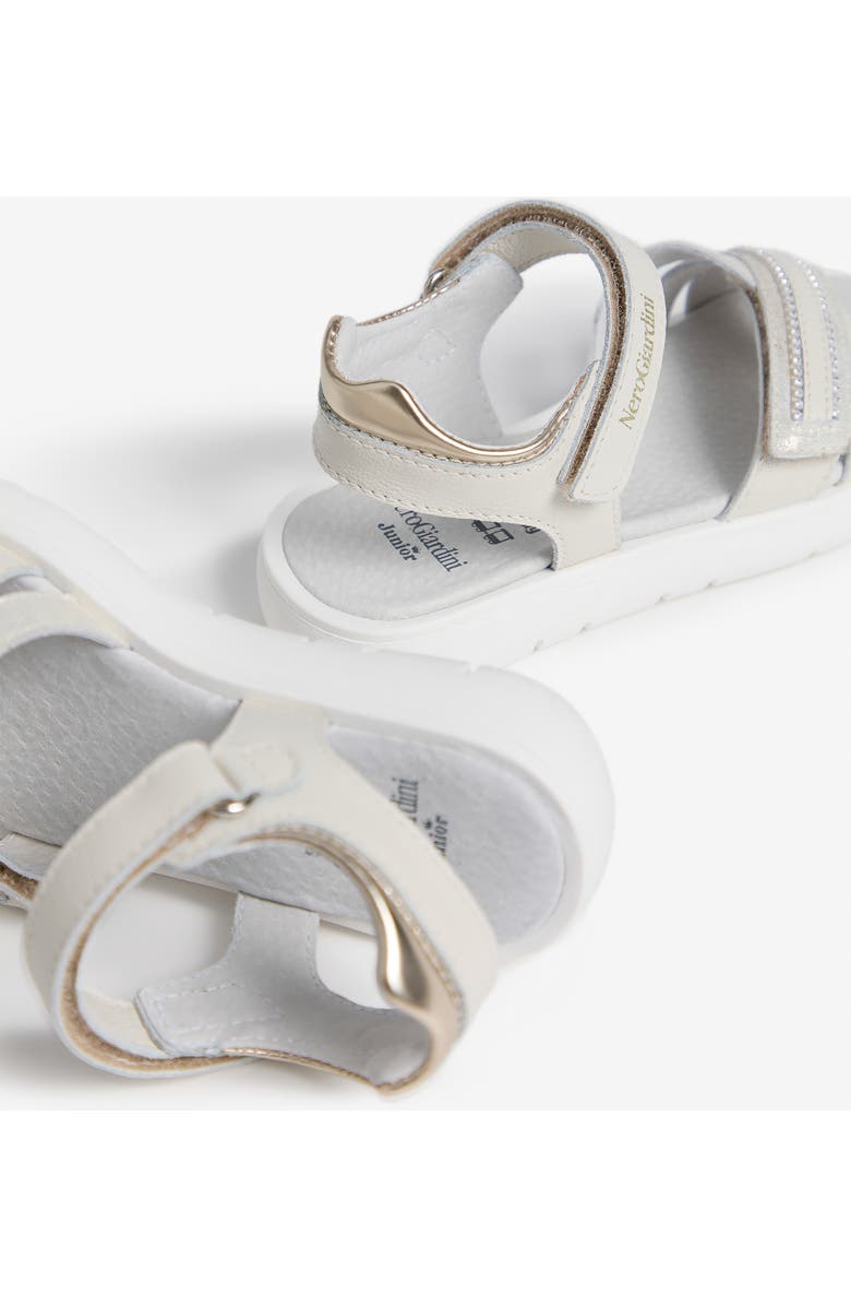 NeroGiardini Sporty Sandal, Alternate, color, White/ Silver