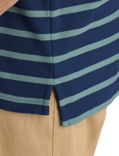 Harbor Bay By Dxl Big & Tall Medium Striped Polo Shirt In Multi