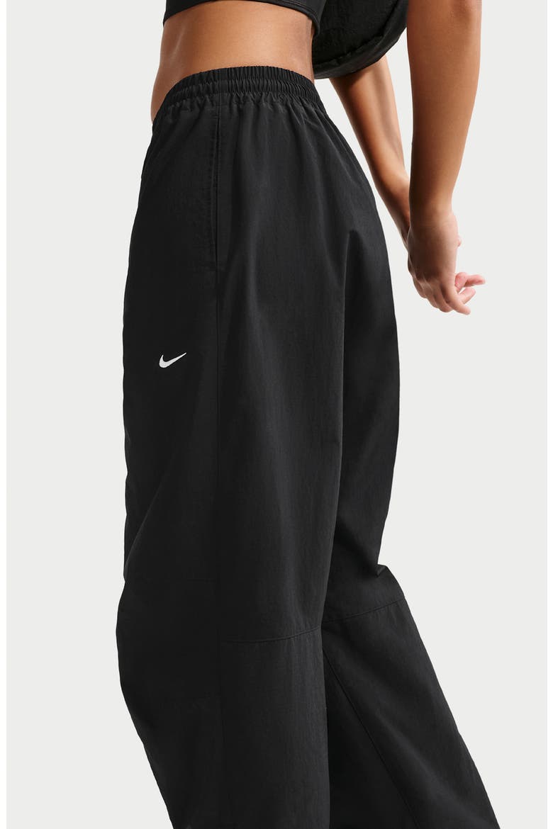 Sportswear Relaxed High Waist Woven Pants, Alternate, color, BLACK/ SAIL