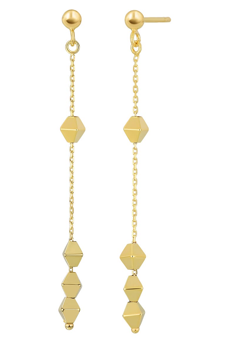 14K Gold Prism Chain Drop Earrings, Main, color, 14K YELLOW GOLD