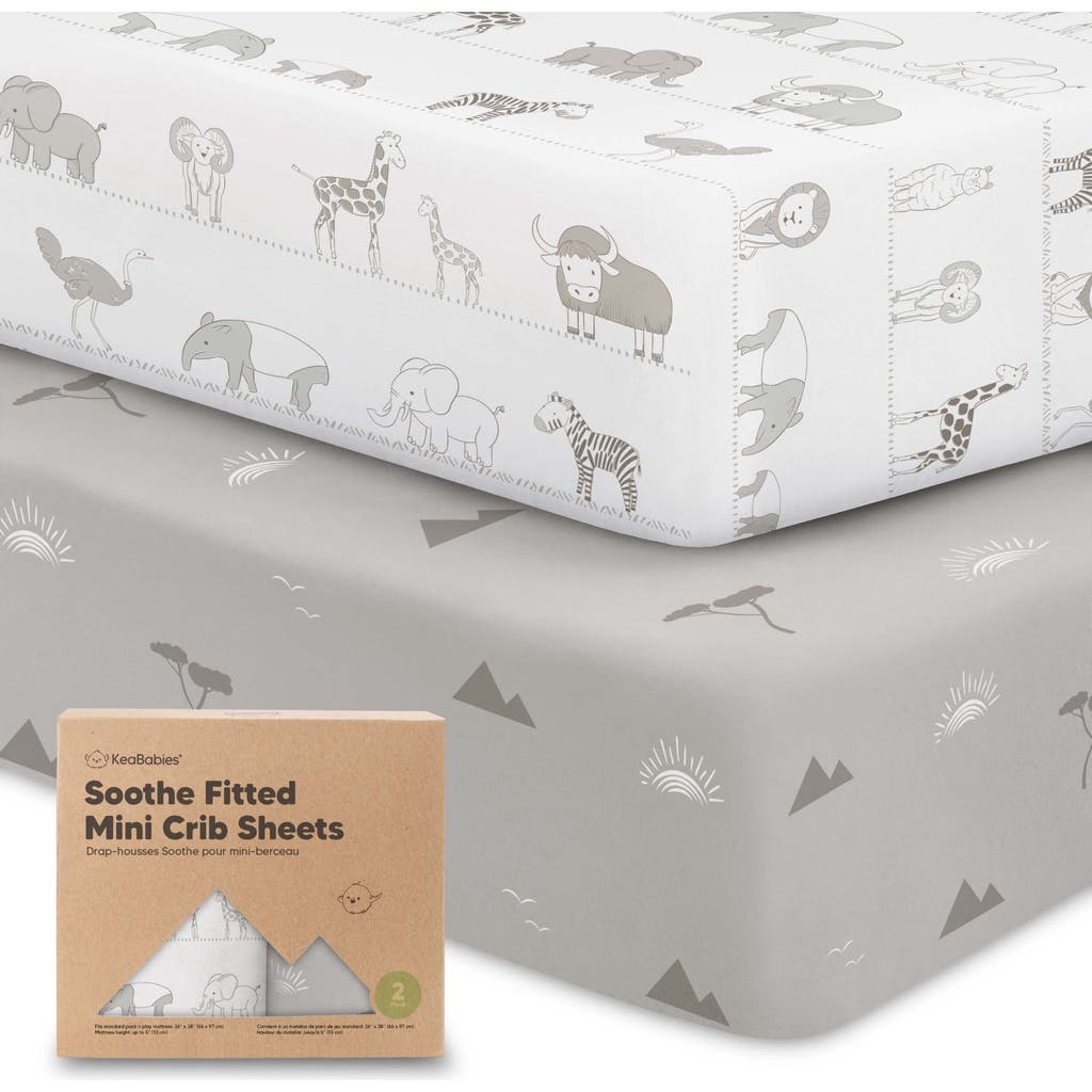 Keababies Soothe Fitted Mini Crib Sheet In Gray