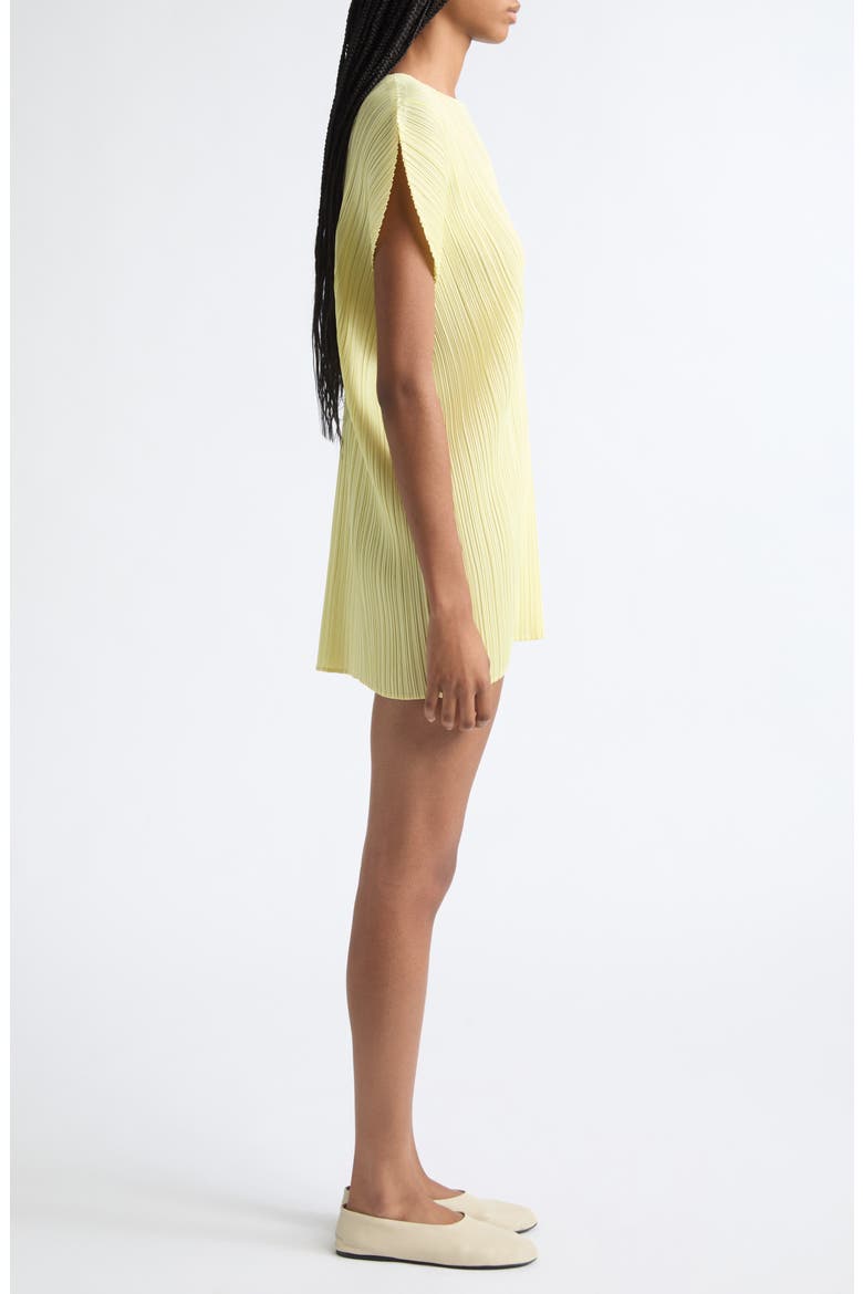 Monthly Colors July Pleated Dress, Alternate, color, PALE YELLOW