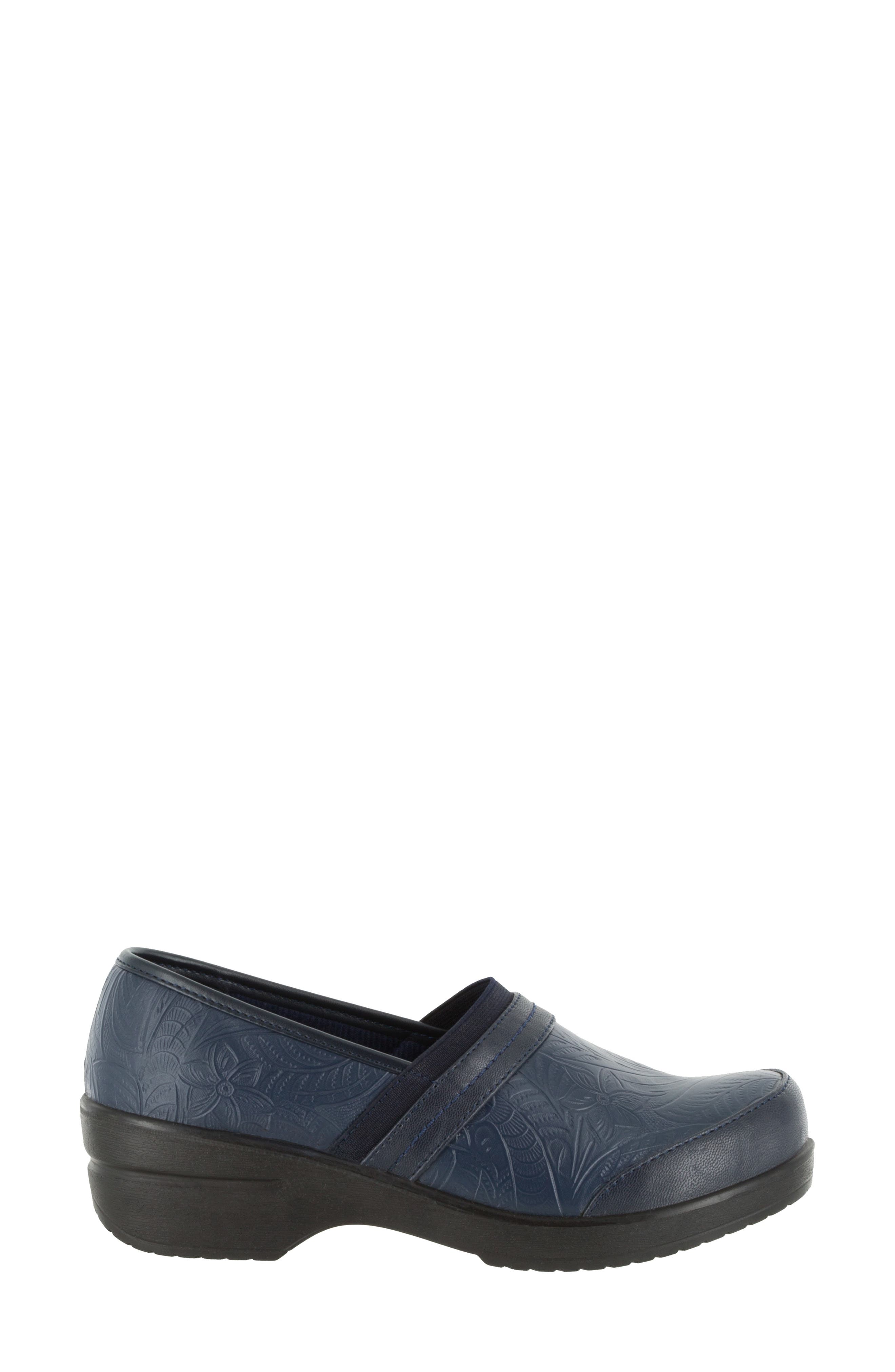 EASY STREET Origin Embossed Comfort Slip-On Clog - Multiple Widths Available, Alternate, color, Navy Tool