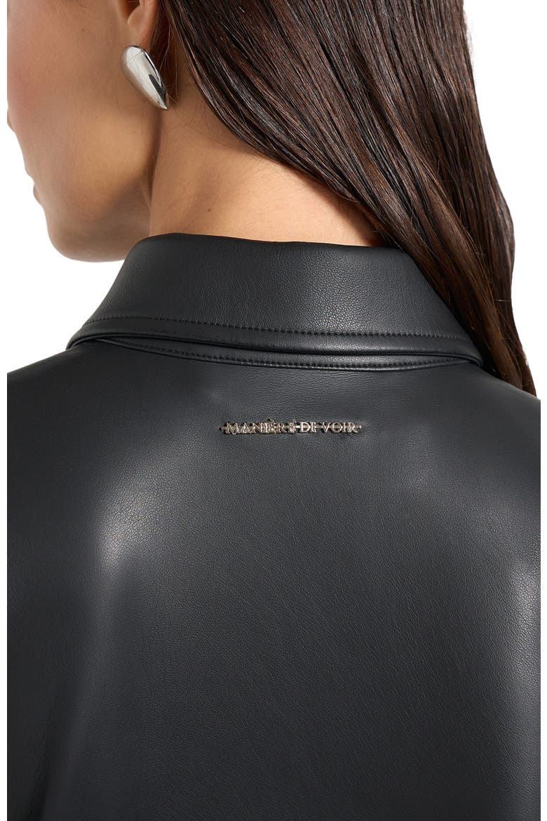 Sonia Leather Cinch Shirt, Alternate, color, Black