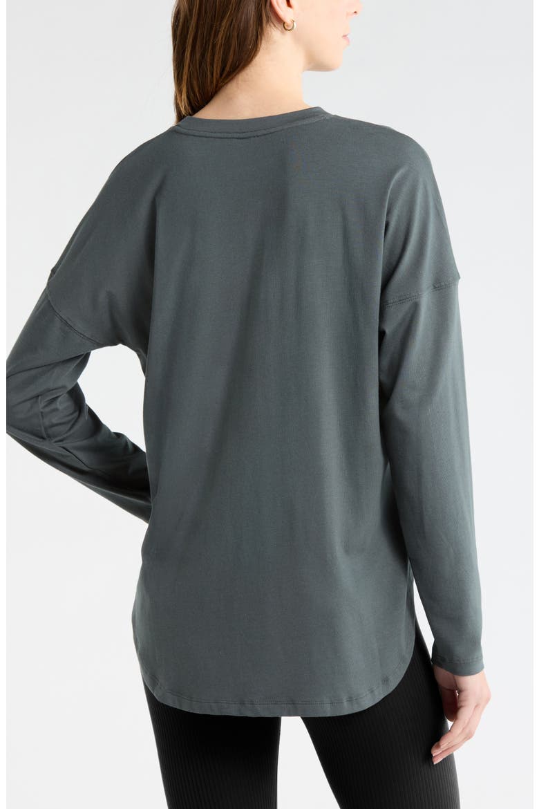 Sueded High-Low Long Sleeve T-Shirt, Alternate, color, GREEN URBAN