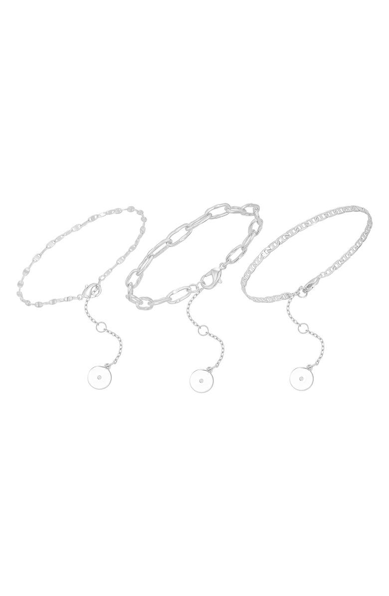 Vince Camuto Set of 3 Chain Bracelets, Main, color, Silver Tone