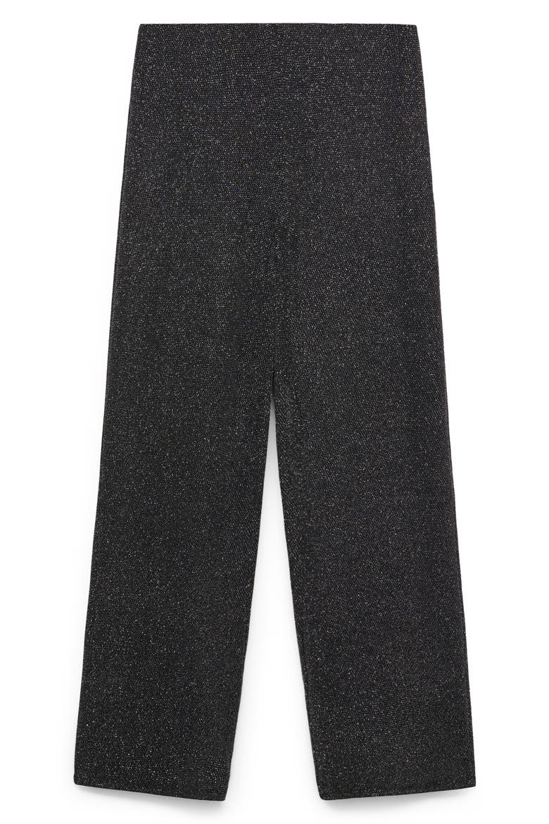 Metallic High Waist Straight Leg Pants, Alternate, color, SILVER