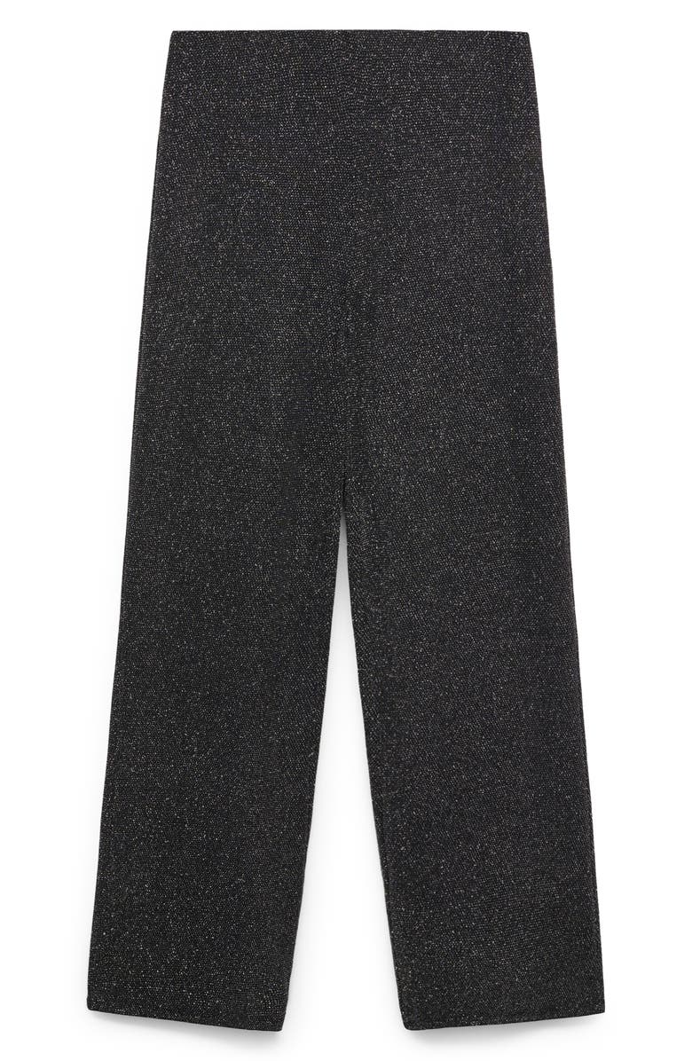 MANGO Metallic High Waist Straight Leg Pants, Alternate, color,