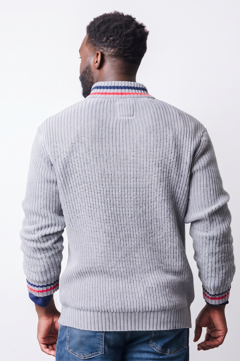Men's Organic Cotton Half Zip Pullover Sweater, Alternate, color, Dark Gray Heather