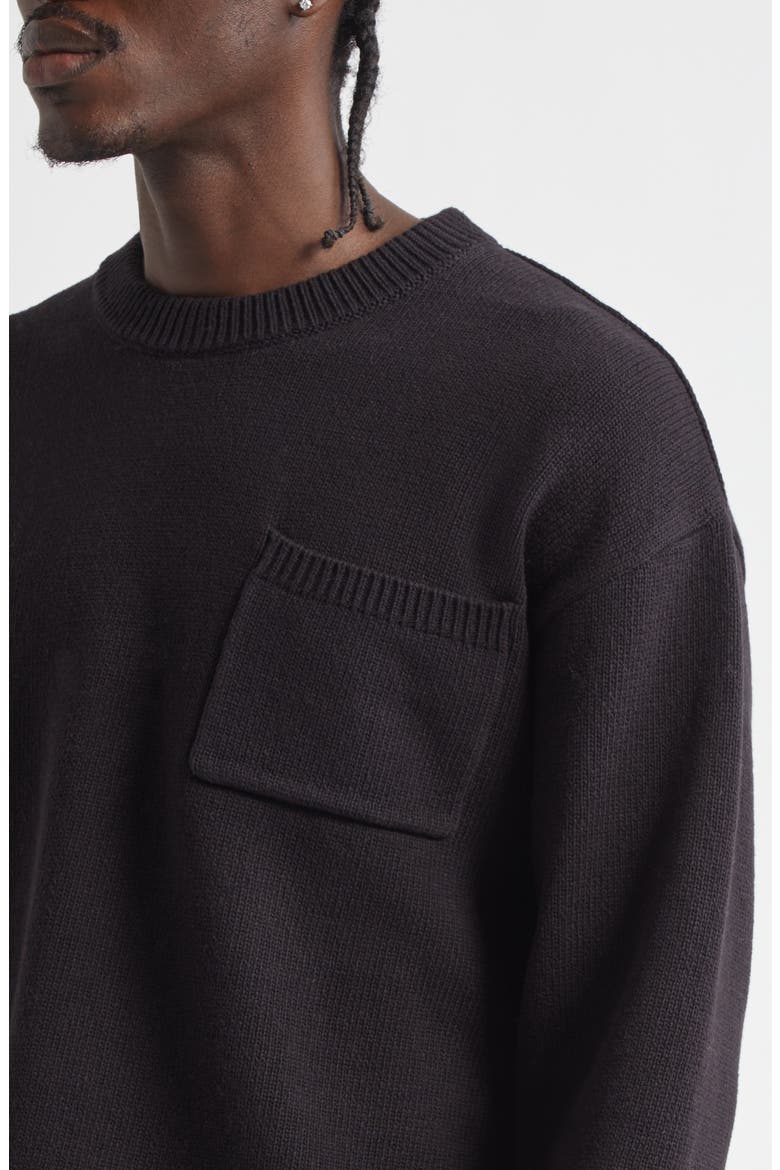 Dom Pocket Crop Sweater, Alternate, color, BLACK SOLID