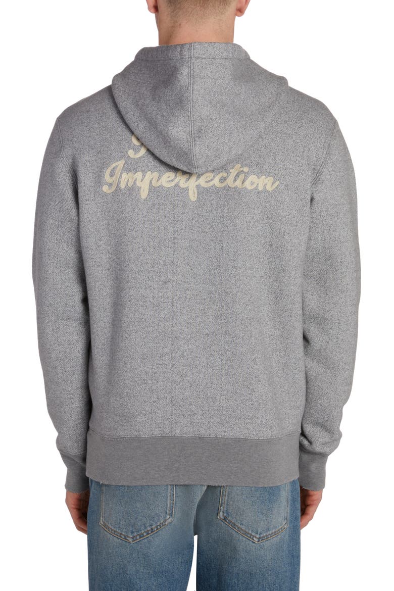 Journey Mélagne Cotton Blend Hoodie, Alternate, color, GREY MELANGE/ HERITAGE WHITE