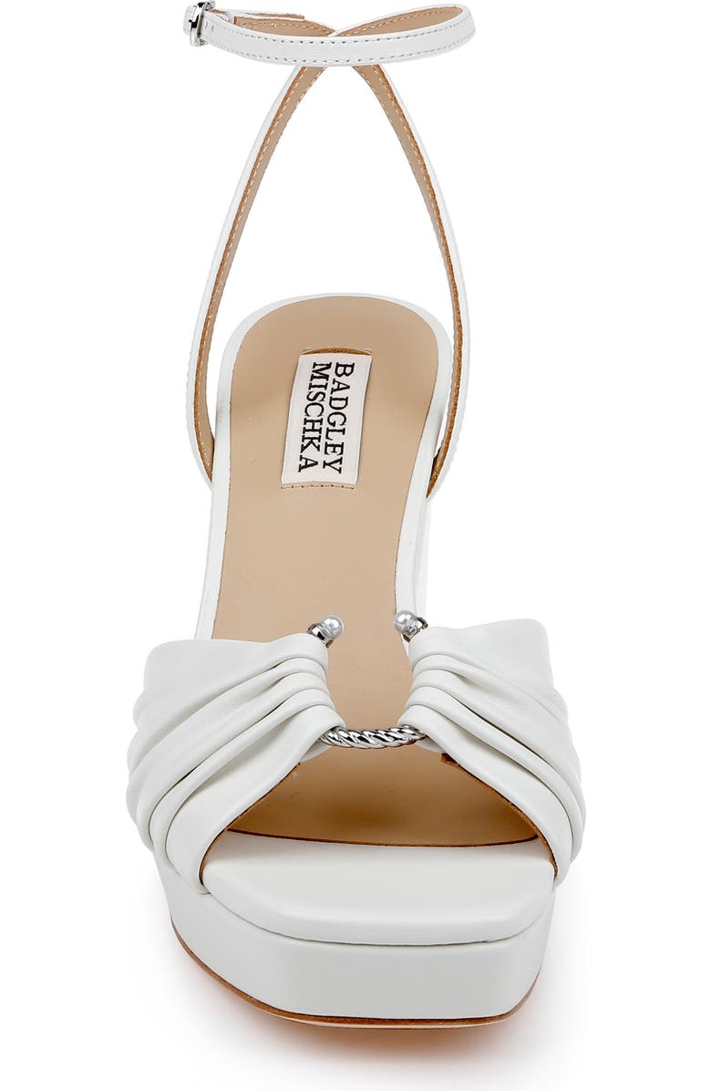 Badgley Mischka Collection Veda Ankle Strap Platform Sandal, Alternate, color, White Leather
