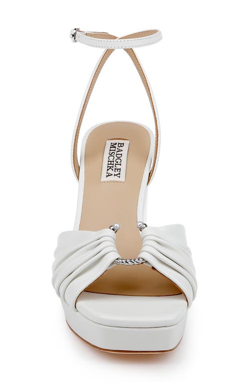 Badgley Mischka Collection Veda Ankle Strap Platform Sandal In White