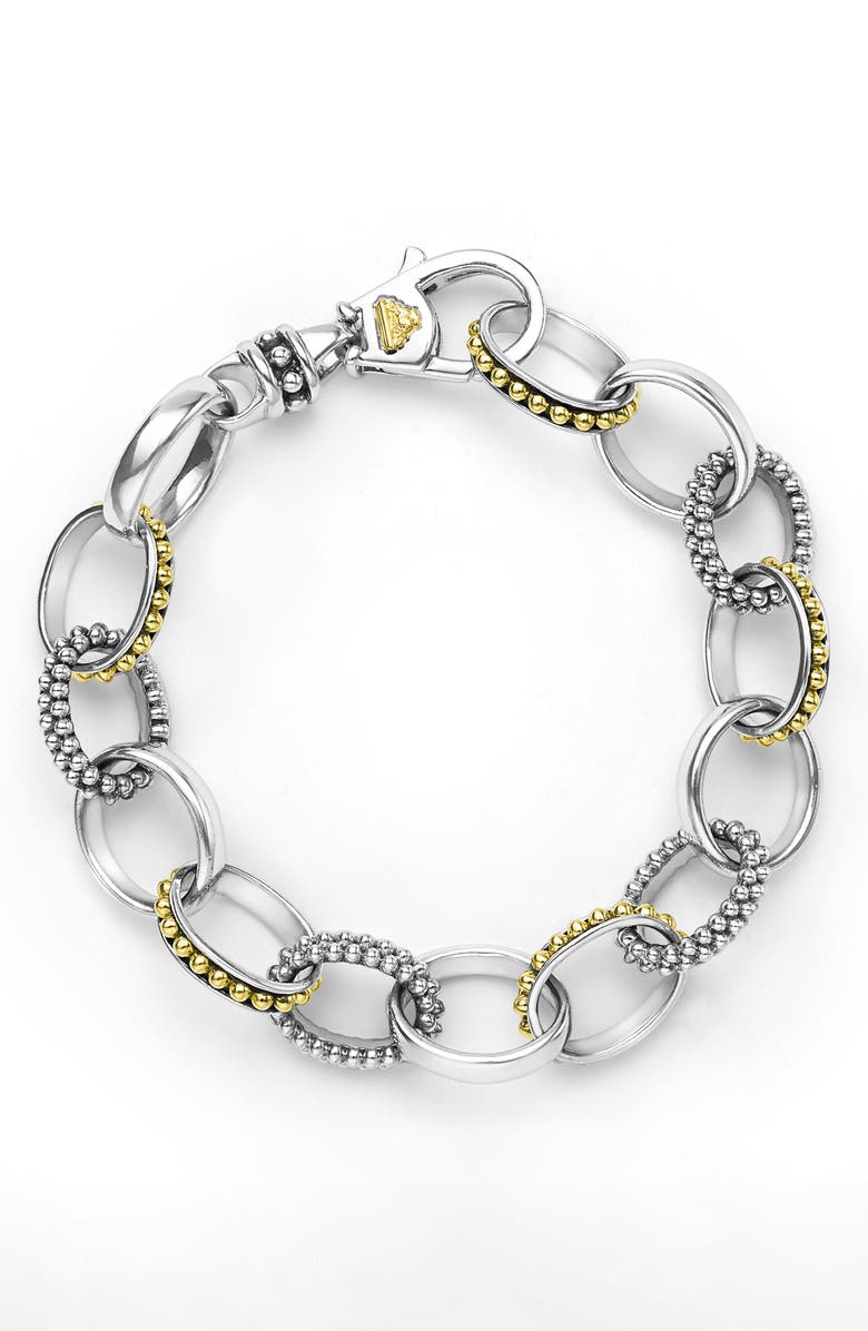 LAGOS Signature Caviar Link Chain Bracelet, Alternate, color, Two Tone
