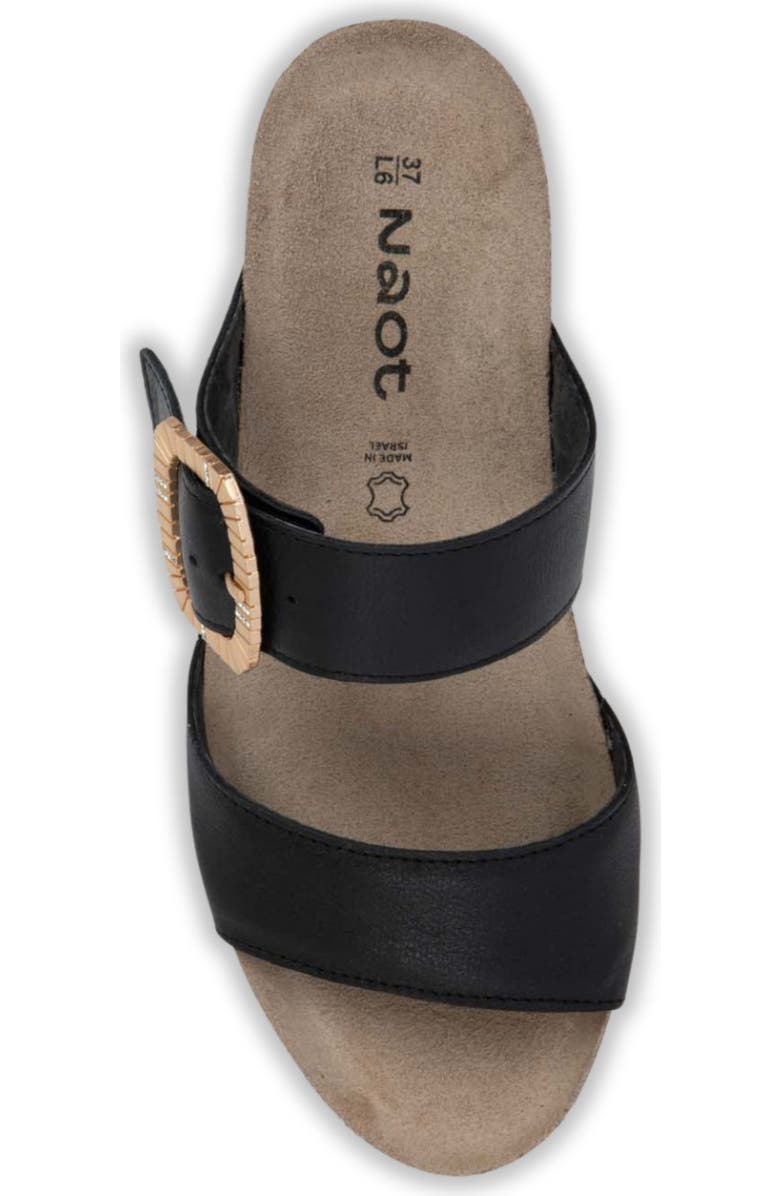 Naot Magic Luxe Double Strap Platform Slide Sandal, Alternate, color, Black Leather