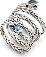 SAMUEL B. Blue Topaz End Byzantine Coil Ring