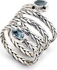 SAMUEL B. Blue Topaz End Byzantine Coil Ring